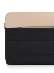 Drift Black & Beige Polyester Colourblocked Laptop sleeve (Upto 14")