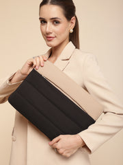 Drift Black & Beige Polyester Colourblocked Laptop sleeve (Upto 14")