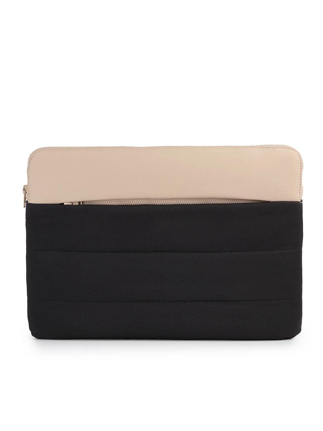 Drift Black & Beige Polyester Colourblocked Laptop sleeve (Upto 14")