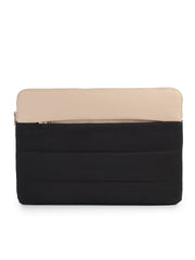 Drift Black & Beige Polyester Colourblocked Laptop sleeve (Upto 14")