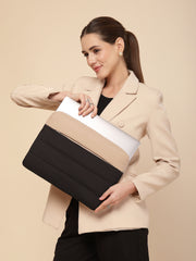 Drift Black & Beige Polyester Colourblocked Laptop sleeve (Upto 14")