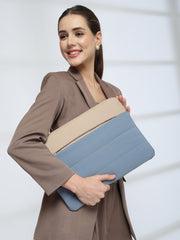 Drift Dusty Blue Polyester Colourblocked Laptop sleeve (Upto 14")