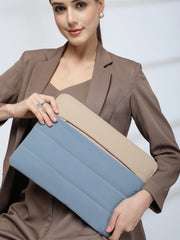 Drift Dusty Blue Polyester Colourblocked Laptop sleeve (Upto 14")