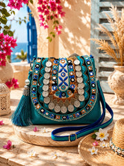 Tribal Sutra Firozi Boho Canvas Sling Bag