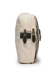 Anekaant Timber & Thread Off White Cotton Solid Sling Bag
