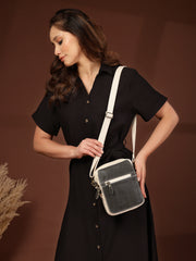 Anekaant Timber & Thread Off White Cotton Solid Sling Bag