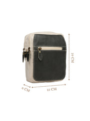 Anekaant Timber & Thread Off White Cotton Solid Sling Bag