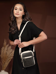 Anekaant Timber & Thread Off White Cotton Solid Sling Bag