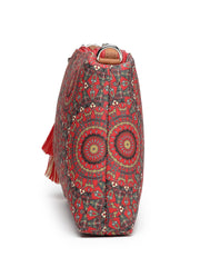 Anekaant Tile Trip Red Canvas Abstract Printed Sling Bag