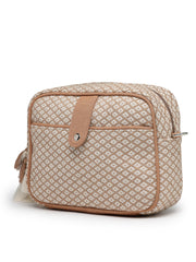 Anekaant Earth Edit Beige Jacquard Geometric Sling Bag