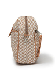 Anekaant Earth Edit Beige Jacquard Geometric Sling Bag