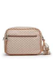 Anekaant Earth Edit Beige Jacquard Geometric Sling Bag