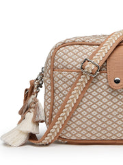 Anekaant Earth Edit Beige Jacquard Geometric Sling Bag