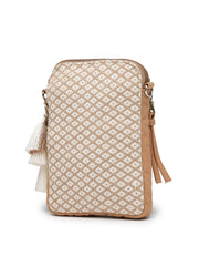 Anekaant Earth Edit Beige Jacquard Geometric Mini Sling Bag