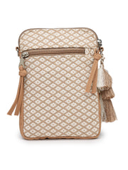 Anekaant Earth Edit Beige Jacquard Geometric Mini Sling Bag