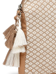 Anekaant Earth Edit Beige Jacquard Geometric Mini Sling Bag