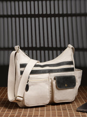 Anekaant Timber & Thread Off White Cotton Multipocket Sling Bag