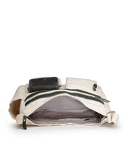 Anekaant Timber & Thread Off White Cotton Multipocket Sling Bag