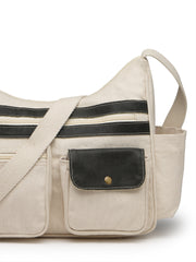 Anekaant Timber & Thread Off White Cotton Multipocket Sling Bag
