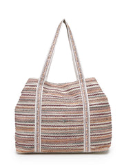 Anekaant Folklore Edit Blush Pink Tribal Geometric Jacquard Hobo Bag