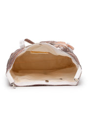 Anekaant Folklore Edit Blush Pink Tribal Geometric Jacquard Hobo Bag