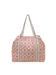 Anekaant Folklore Edit Blush Pink & Gold Abstract Beaded Jacquard Hobo Bag