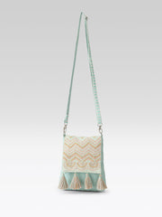 Mod Stitch Mint Green Chevron Cotton Sling Bag