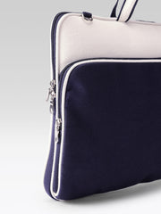 Anekaant Transit Navy Colorblock Canvas Laptop Bag (Upto 16")