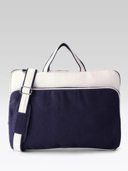Anekaant Transit Navy Colorblock Canvas Laptop Bag (Upto 16")