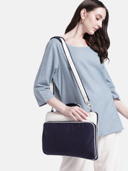 Anekaant Transit Navy Colorblock Canvas Laptop Bag (Upto 16")