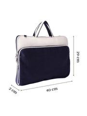 Anekaant Transit Navy Colorblock Canvas Laptop Bag (Upto 16")