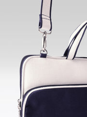 Anekaant Transit Navy Colorblock Canvas Laptop Bag (Upto 16")