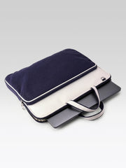 Anekaant Transit Navy Colorblock Canvas Laptop Bag (Upto 16")
