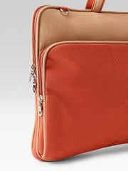Anekaant Transit Rust Colorblock Canvas Laptop Bag (Upto 16")