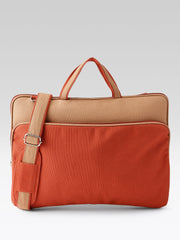 Anekaant Transit Rust Colorblock Canvas Laptop Bag (Upto 16")