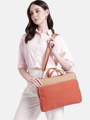 Anekaant Transit Rust Colorblock Canvas Laptop Bag (Upto 16")