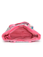 Anekaant Beaded Muse Off White & Pink Marine Embroidered Jacquard Tote Bag