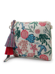 Anekaant Beaded Muse Off White & Multi Marine Embroidered Jacquard Sling Bag