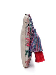 Anekaant Beaded Muse Off White & Multi Marine Embroidered Jacquard Sling Bag