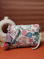 Anekaant Beaded Muse Off White & Multi Marine Embroidered Jacquard Sling Bag