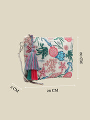 Anekaant Beaded Muse Off White & Multi Marine Embroidered Jacquard Sling Bag