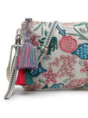 Anekaant Beaded Muse Off White & Multi Marine Embroidered Jacquard Sling Bag