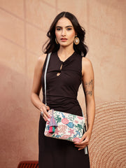 Anekaant Beaded Muse Off White & Multi Marine Embroidered Jacquard Sling Bag