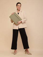 Drift Mustard & Olive Polyester Colorblocked Laptop Sleeve (Upto 14")