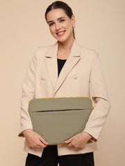 Drift Mustard & Olive Polyester Colorblocked Laptop Sleeve (Upto 14")