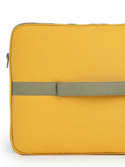 Drift Mustard & Olive Polyester Colorblocked Laptop Sleeve (Upto 14")