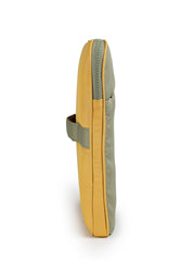 Drift Mustard & Olive Polyester Colorblocked Laptop Sleeve (Upto 14")
