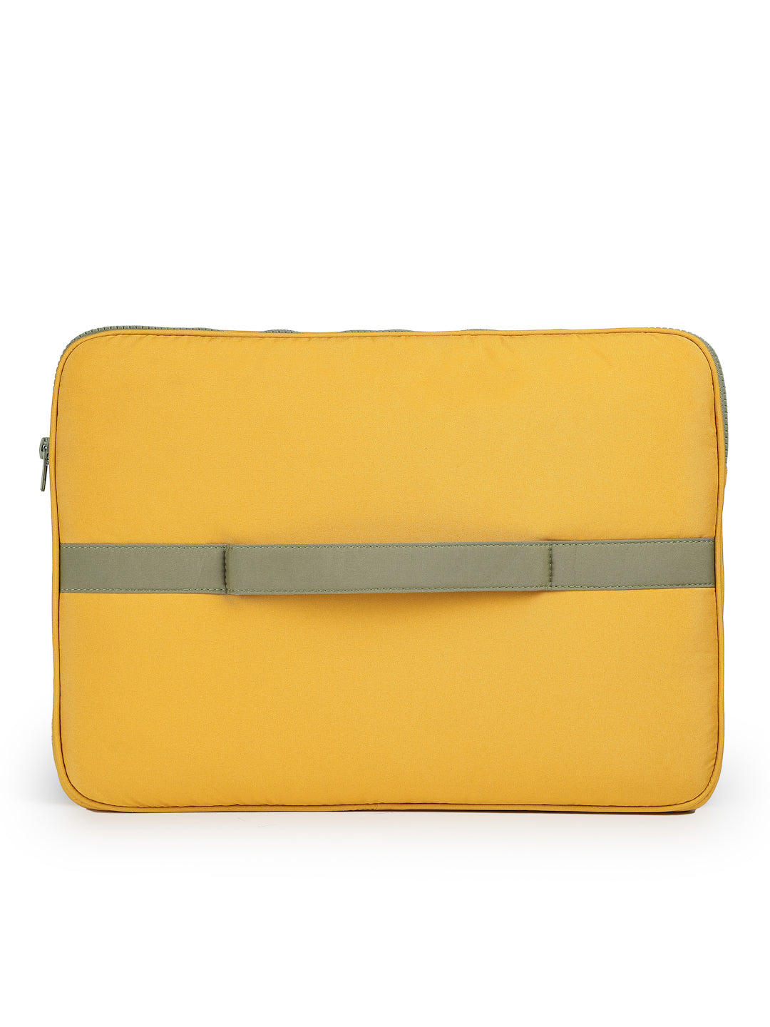 Drift Mustard & Olive Polyester Colorblocked Laptop Sleeve (Upto 14")