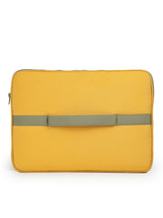 Drift Mustard & Olive Polyester Colorblocked Laptop Sleeve (Upto 14")