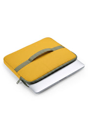 Drift Mustard & Olive Polyester Colorblocked Laptop Sleeve (Upto 14")